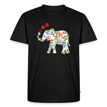 l'éléphant - T-shirt Premium bio Homme - noir - Devant - Nico (187cm)
