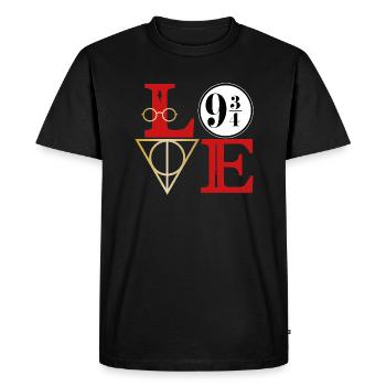 Love 9 3/4 - T-shirt Premium bio Homme - noir - Devant - Nico (187cm)