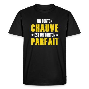 un tonton chauve est un tonton parfait - T-shirt Premium bio Homme - noir - Devant - Nico (187cm)