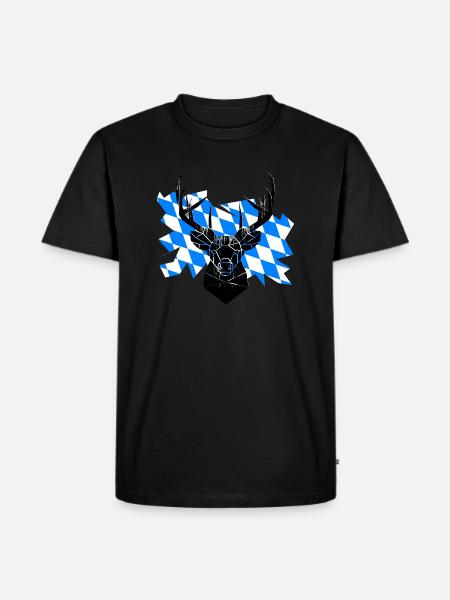 Land de Bavière Hirsch - T-shirt Premium bio Homme - noir