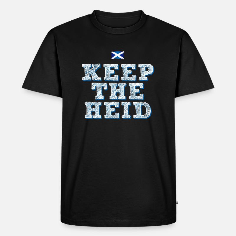 Keep the heid - Männer Premium Bio T-Shirt - Schwarz
