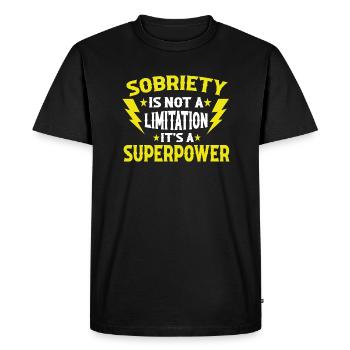 La sobriété n’est pas une limitation Anniversaire Sobre AA - T-shirt Premium bio Homme - noir - Devant - Nico (187cm)