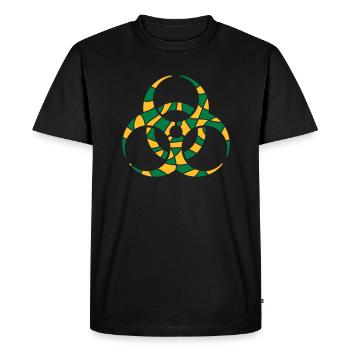 Symbol Biohazard Cracks Design - Men's Premium Organic T-Shirt - black - Front - Nico (187cm)