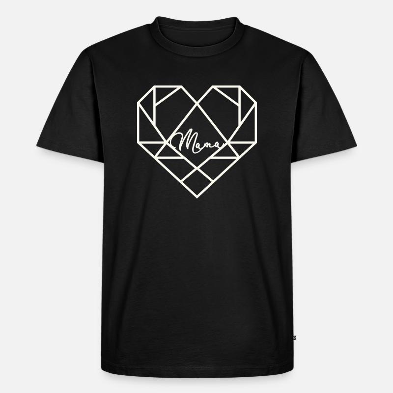 Mama Herz Mutter Muttertag Geschenk Weihnachten - Männer Premium Bio T-Shirt - Schwarz