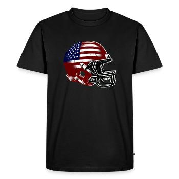 Casque de football américain | Drapeau des États-Unis - T-shirt Premium bio Homme - noir - Devant - Nico (187cm)