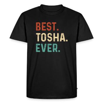 Nom de Tosha - T-shirt Premium bio Homme - noir - Devant - Nico (187cm)