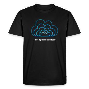 Expandable Cloud - Men's Premium Organic T-Shirt - black - Front - Nico (187cm)