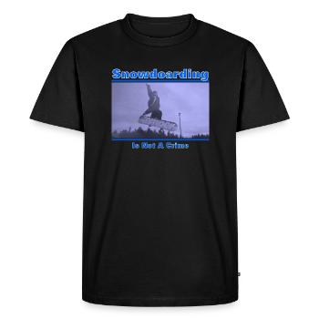 Snowboarding Is Not A Crime - Men's Premium Organic T-Shirt - black - Front - Nico (187cm)