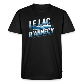 Le Lac d'Annecy - T-shirt Premium bio Homme - noir - Devant - Nico (187cm)