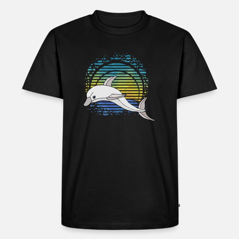 Delfin - Männer Premium Bio T-Shirt - Schwarz