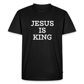 Jésus est Roi - Jésus est Roi - Dieu - T-shirt Premium bio Homme - noir - Devant - Nico (187cm)