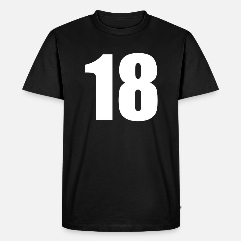 18 - Männer Premium Bio T-Shirt - Schwarz