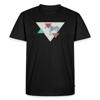Zebra triangle design - Men's Premium Organic T-Shirt - black - Front - Nico (187cm)