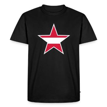 Austria Star Design - Men's Premium Organic T-Shirt - black - Front - Nico (187cm)