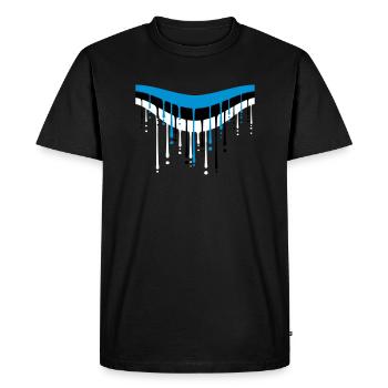 Pinceau graffiti blanc noir bleu Estonie - T-shirt Premium bio Homme - noir - Devant - Nico (187cm)