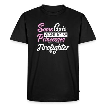 Pompier princesse - T-shirt Premium bio Homme - noir - Devant - Nico (187cm)