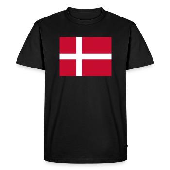 Mouth with the flag Denmark - Men's Premium Organic T-Shirt - black - Front - Nico (187cm)