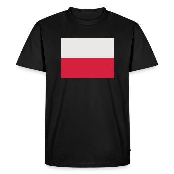 Mouth with the flag of Poland - Men's Premium Organic T-Shirt - black - Front - Nico (187cm)