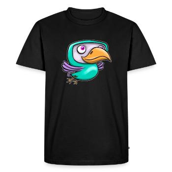 Happy Bird - T-shirt Premium bio Homme - noir - Devant - Nico (187cm)