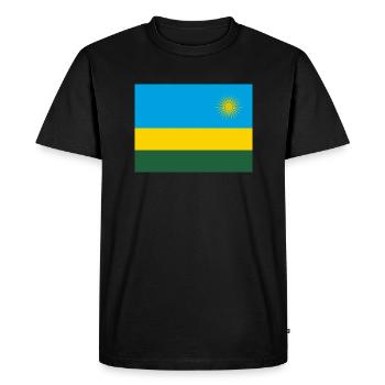 Mund- mit der Flagge Rwanda - Männer Premium Bio T-Shirt - Schwarz - Vorne - Nico (187cm)