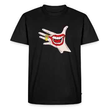 Halloween Clown d’horreur méchant Joker Smile face - T-shirt Premium bio Homme - noir - Devant - Nico (187cm)