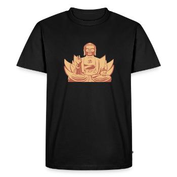 Bouddha Om - T-shirt Premium bio Homme - noir - Devant - Nico (187cm)
