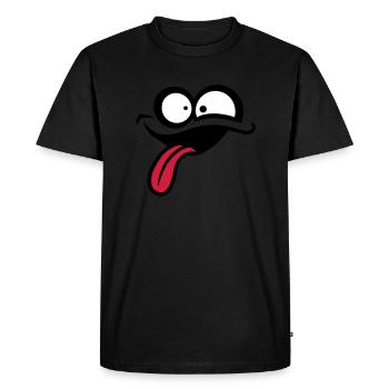 Visage comique fou - T-shirt Premium bio Homme - noir - Devant - Nico (187cm)