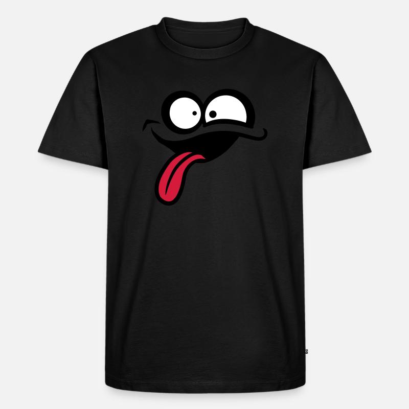 Verrücktes Comic Gesicht - Männer Premium Bio T-Shirt - Schwarz