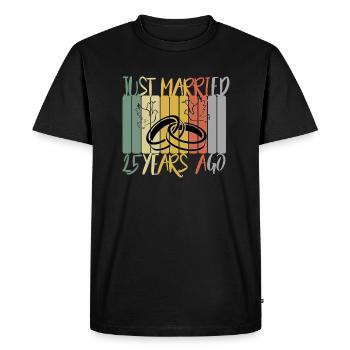 25 ans de mariage - T-shirt Premium bio Homme - noir - Devant - Nico (187cm)