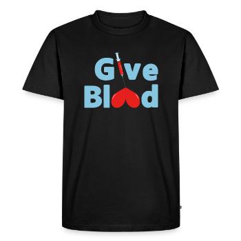 Le don de sang de Give Blood - T-shirt Premium bio Homme - noir - Devant - Nico (187cm)