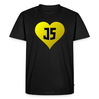 JavaScript Heart - Men's Premium Organic T-Shirt - black - Front - Nico (187cm)