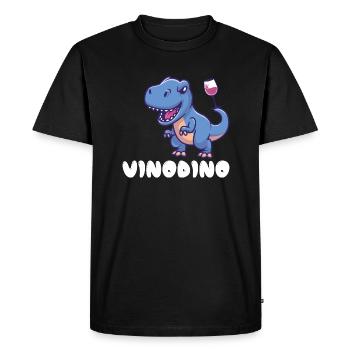 Vinodino Wine Gift Vinosaur Party Alcohol - Men's Premium Organic T-Shirt - black - Front - Nico (187cm)