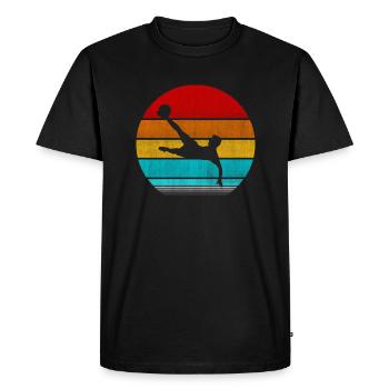 retro vintage soccer - Men's Premium Organic T-Shirt - black - Front - Nico (187cm)