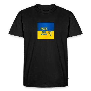 T-shirt Paix pour l’Ukraine - T-shirt Premium bio Homme - noir - Devant - Nico (187cm)