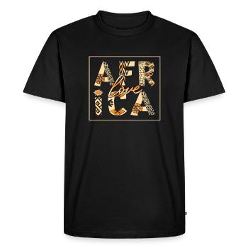 Love Africa - Afrique - Motif & style africain - T-shirt Premium bio Homme - noir - Devant - Nico (187cm)