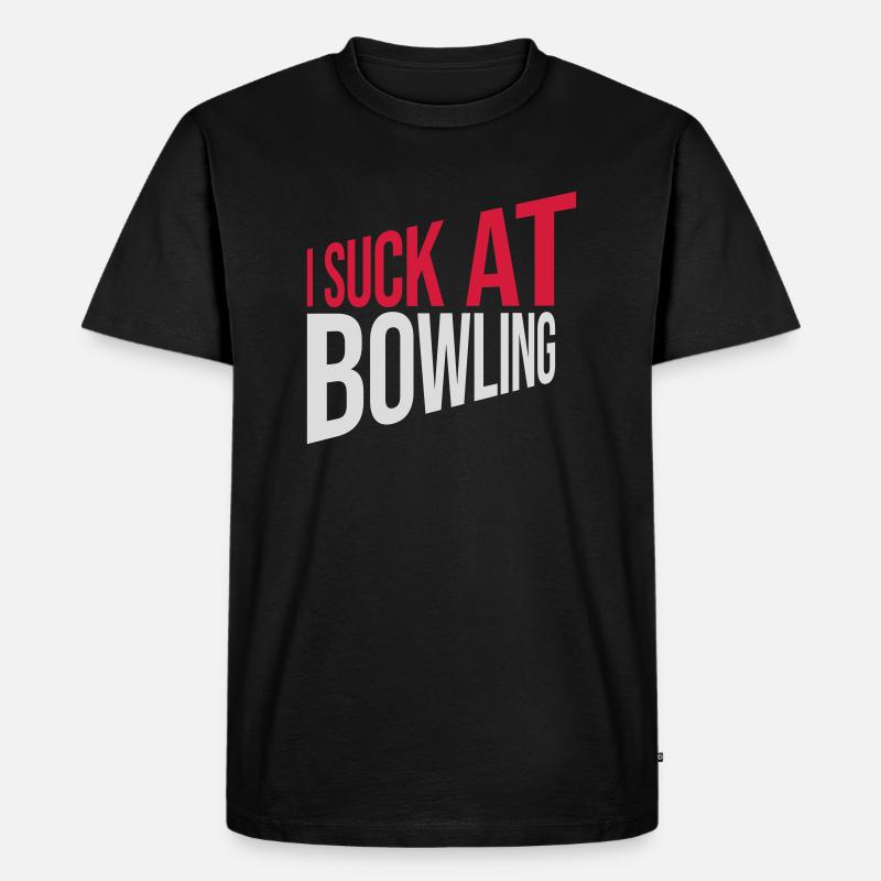 I suck at bowling - Männer Premium Bio T-Shirt - Schwarz