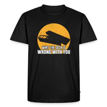 What The Deck is Wrong With You TCG Collector Trad - Men's Premium Organic T-Shirt - black - Front - Nico (187cm)