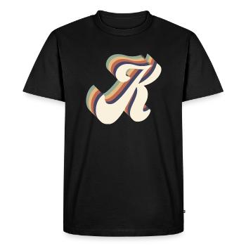 lettre k - T-shirt Premium bio Homme - noir - Devant - Nico (187cm)