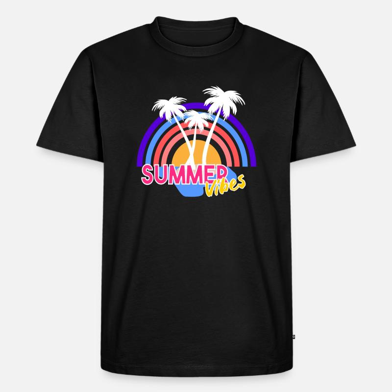 Summer Vibes - Männer Premium Bio T-Shirt - Schwarz