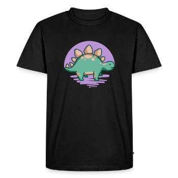 Cute Stegosaurus, Dino, Dinosaur - Men's Premium Organic T-Shirt - black - Front - Nico (187cm)