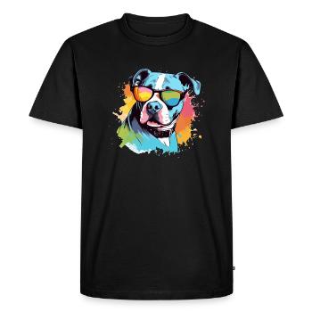 Roxo the Bulldog - Men's Premium Organic T-Shirt - black - Front - Nico (187cm)