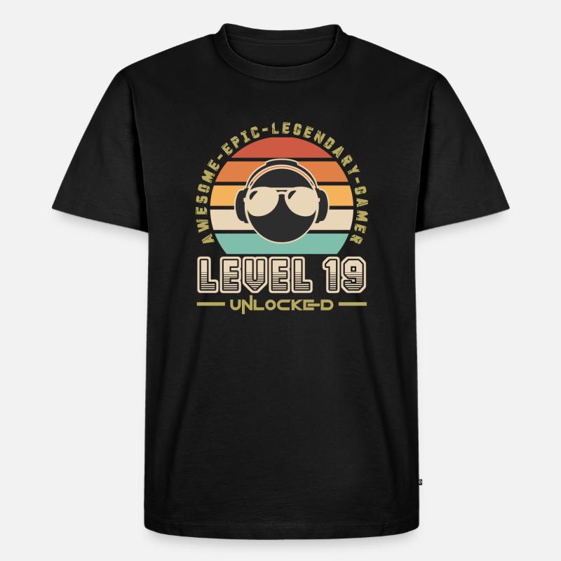 Stufe 19 - Männer Premium Bio T-Shirt - Schwarz