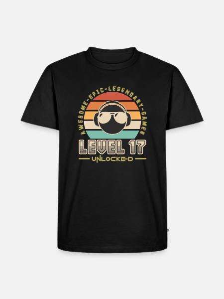 Level 17 - Men's Premium Organic T-Shirt - black