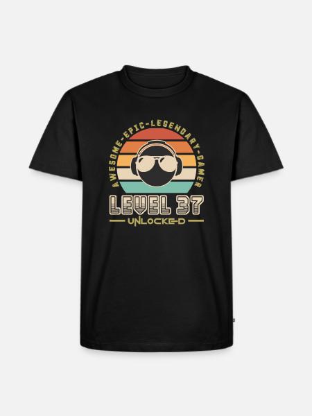Level 37 - Men's Premium Organic T-Shirt - black