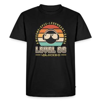 Level 66 - Men's Premium Organic T-Shirt - black - Front - Nico (187cm)