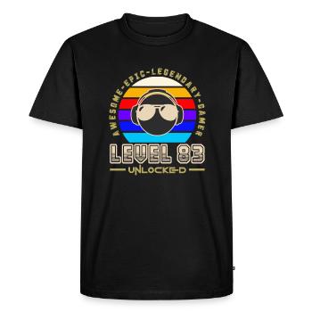 Level 83 - T-shirt Premium bio Homme - noir - Devant - Nico (187cm)