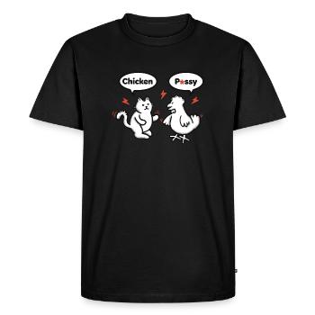 Kitten vs. Chicken - Men's Premium Organic T-Shirt - black - Front - Nico (187cm)