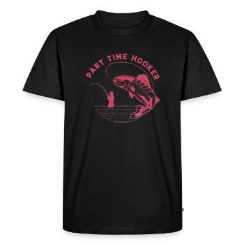 poisson, poisson, pêche, lac, mer, pêche, faune, exotique - T-shirt Premium bio Homme - noir - Devant - Nico (187cm)