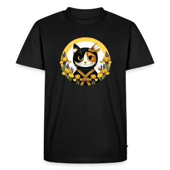 Chat Ninja - T-shirt Premium bio Homme - noir - Devant - Nico (187cm)