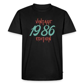 Vintage 1986 edition - T-shirt Premium bio Homme - noir - Devant - Nico (187cm)